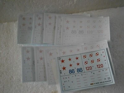 2 X PLANCHE DE DECALCOMANIE POUR MAQUETTE AVION RUSSE MIG 23 FLOGGER HELLER 1/72 - Photo 1/2