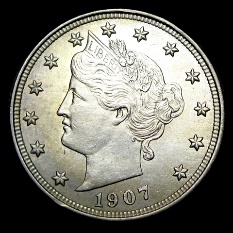 1907 Liberty V Nickel ---- Gem BU++ Condition Stunning Coin ---- #RR902 Cover