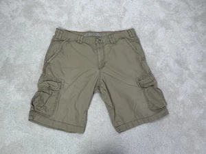 Eddie Bauer Shorts Mens 40 Green Cargo Pockets Khaki M Cotton Outdoors Hiker - Picture 1 of 14