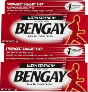Bengay Ultra Stength Crema Alivio del Dolor, No Grasa-Ultra Fuerza, Paquete de 2 - Imagen 1 de 2