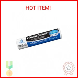 ChapStick Moisturizer Original Lip Balm Tube, SPF 15 and Skin Protectant - 0.15 - Picture 1 of 2