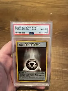 2000 Pokemon Japanese PM Neo Genesis Metal Energy Holo PSA 8 NM - Picture 1 of 2