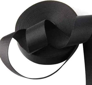 10 Yards 2 Inch Wide Webbing Black Nylon Heavy Duty Webbing Strap Repair Hammock - Picture 1 of 3