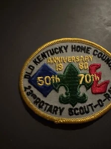 Old Kentucky Home Council - 1980 Scout-o-rama patch 23rd Rotary 70th Anniversary - Picture 1 of 4