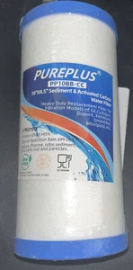 PurePlus PP10BB-CC 10” x 4.5” Big Blue Sediment & Activated Carbon Water Filter - Picture 1 of 3