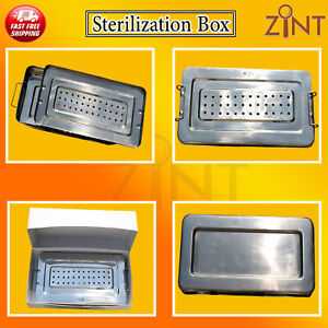 Sterilization Box Dental Instruments Cassette Trays Stainless Steel Surgical Lab