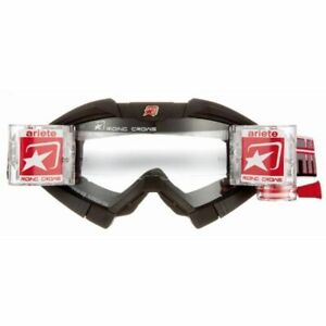 Ariete Riding Crows Basic Collection MX Offroad Goggles w/Roll-Off Black/Black