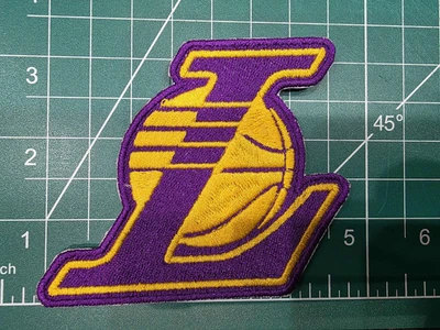 AWARENESS VINYL Los Angeles Lakers logo Kobe Bryant 3.75" Iron On Embroidered Patch shoulder