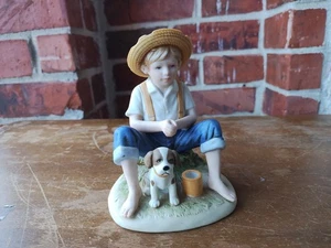 Vintage Homco Junge mit Hund Figur Taiwan - Bild 1 von 6