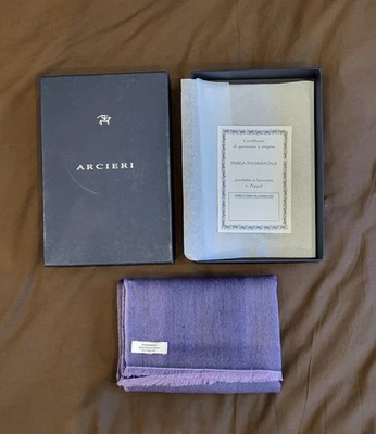 Pashmina Arcieri 100% cashmere nuova MADE IN NEPAL - Immagine 1 di 4