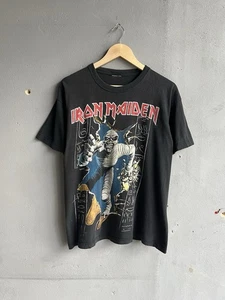 Vintage 90s Iron Maiden Black Band Rock Men’s T-shirt Music Size M - Picture 1 of 11