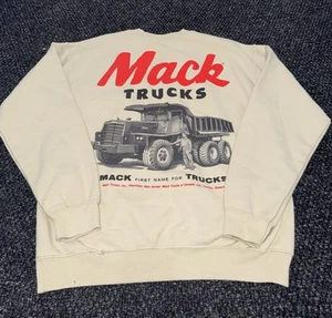 Felpa Mack Trucks uomo media panna grafica maglione streetwear - Foto 1 di 6