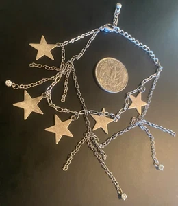Pulsera de Colección Tono Plata 2 Hilos Estrella Dije Colgante Estrellas Celestiales Estrás - Imagen 1 de 19