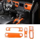 Center Console Dash Gear Shift Panel Cover Trim For Jeep Wrangler JL JT Orange 