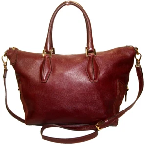 Tod's Model D Cube Boletto Bordeaux Leather Suede Sides Tote Shoulder Bag NrMINT - Picture 1 of 13