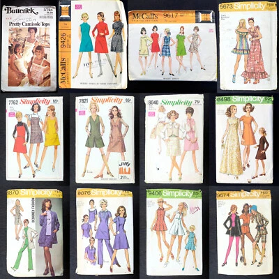 Vintage Sewing Patterns Lot Butterick McCalls Simplicity 31.5" Bust Miss 60s 70s - Image 1 of 4