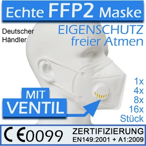 FFP2 Maske mit Ventil 5-lagig angenehme Ohrschlaufen