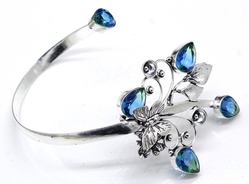 VALENTINO Bracciale in argento sterling 925 con pietre preziose tormalina gioielli fatti a mano S ADJ