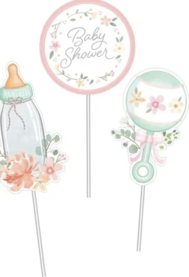 Creative Converting Country Floral Baby Shower Centerpiece Sticks 3 Count - Image 1 of 2