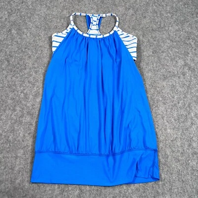 Camiseta sin mangas Lululemon Athletica Pipe Dream azul blanco a rayas sin límites para mujer talla 8 Foto 1 de 4