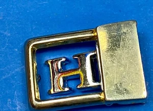 Vintage Gold And Silver Color Letter H Monogram Initial Belt Buckle - Picture 1 of 12