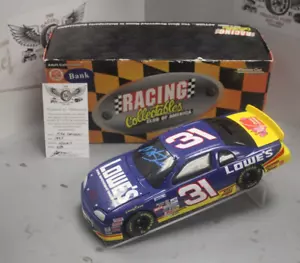 1997 Mike Skinner Lowe's 1/24 Action Black Win. Bank NASCAR Diecast Autographed - Picture 1 of 2