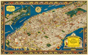 A Map of the Wondrous Isle of Manhattan 1926 75cm x 47cm Quality Art Print - Bild 1 von 1