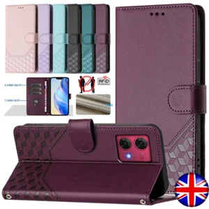 For Motorola G85 G75 G84 G54 G34 G24 Edge 50 60 Flip Case Leather Wallet Cover - Picture 1 of 83