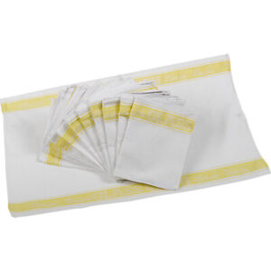 Linen Union Glass Cloth 6 or 12 Yellow Stripe Bar Restaurant Tea Towel 51 x 76cm