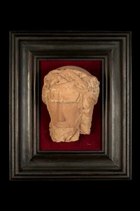 Interessante Skulpturenreste Christusgesicht aus Sandstein, Volkskunst Roman ? - Bild 1 von 13