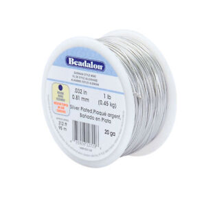 Beadalon® German Style Wire, Round/Silver Plated,  Choose Gauge
