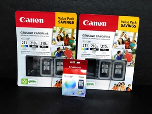 Cannon Ink Cartridges 4 Black 210XL, 1 Color 211 All sealed & In Original Boxes - Picture 1 of 4