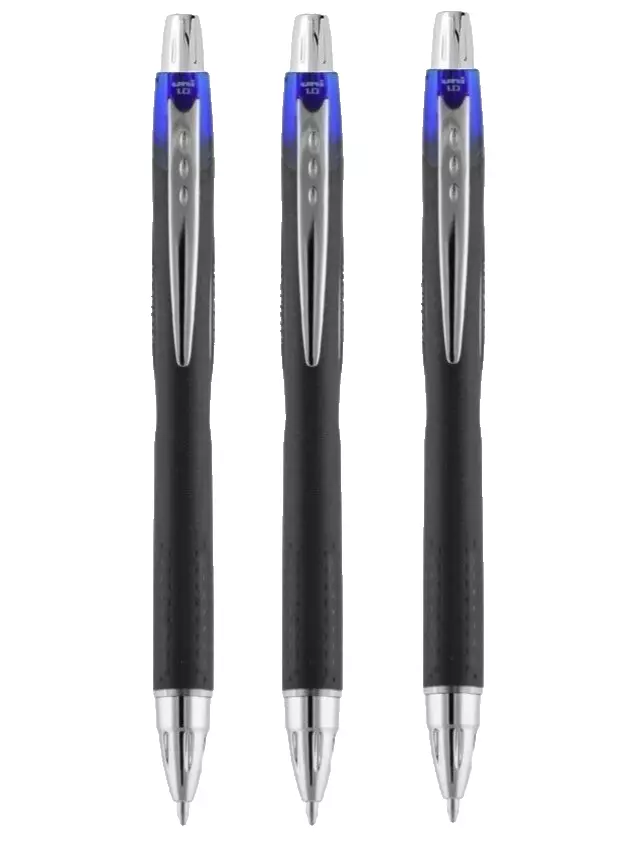 Uni-ball Jetstream Retractable Ball Pen 1.0mm Med Point Blue 3/Pk Office School - Image 1 of 1
