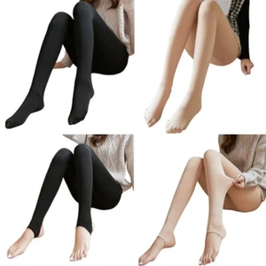 Winter Warm Leggings Women s Thermal Pants Pantyhose Sock Fleece Lined Pants - Picture 1 of 11