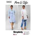 Simplicity Pattern S8830 Mimi G Misses Miss Petite Shirt Dress