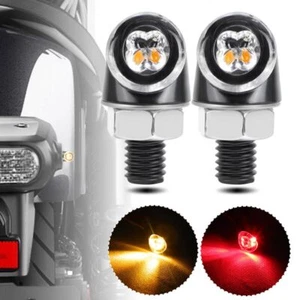 2x Mini LED Señales de Giro Moto Ámbar Luz Intermitente Rojo Lámpara de Freno Universal - Imagen 1 de 11