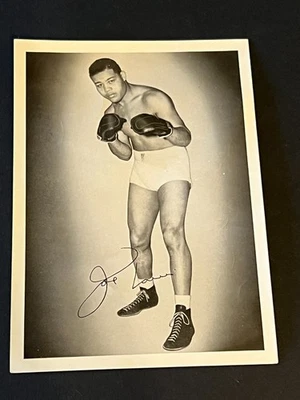 Foto promocional de lucha vintage de 5" x 7" de Joe Louis de 1950-- autógrafo facsímil Foto 1 de 2