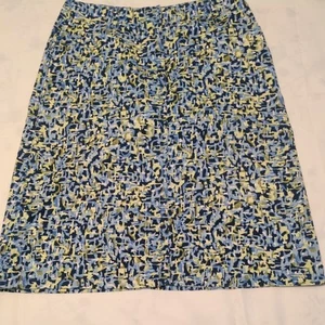 Talbot's 100% Cotton Blue and Yellow Short Skirt  Size 4 Petite - Picture 1 of 5