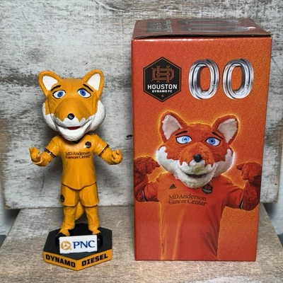 MLS Houston Dynamo FC SGA Bobble Head DIESEL 00 Mascote Edição Limitada Novo em folha - Imagem 1 de 4