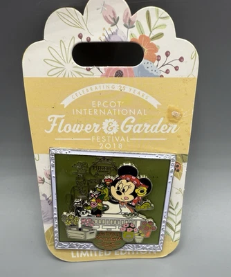 DISNEY WDW EPCOT FLOWER & GARDEN FESTIVAL 2018 FARM HOUSE MINNIE PIN ON CARD - Image 1 of 4