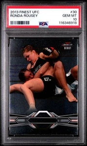 RONDA ROUSEY 2013 Topps UFC Finest #30 RC Rookie Debut POP 15 PSA 10 GEM MINT - Picture 1 of 2