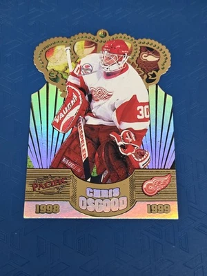 1998-99 Pacific Gold Crown Die Cuts #14 Chris Osgood Red Wings HOCKEY Card 8E - Image 1 of 2