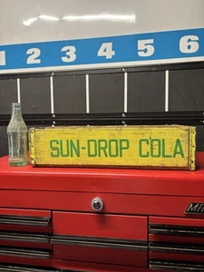 Seltene Vintage Sun Drop Cola Holz Soda Pop Flaschenträger Kiste - Bild 1 von 11