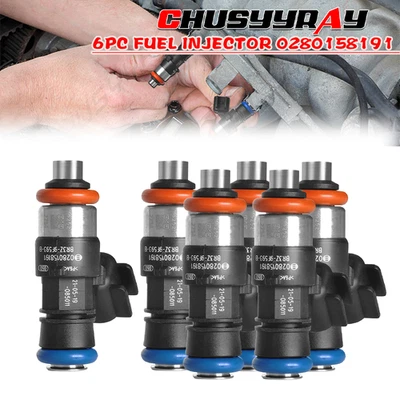 6X Inyector de combustible 0280158191 7T4Z-A 7T4Z9F593B para Mercury Sable 2008-2009 3,5 L Foto 1 de 4