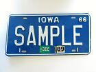 1986 Iowa SAMPLE Licenses Plate Car Tag Mustang Ford Chevrolet Dodge #15