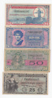 Military Payment Certificates 4 notes vg-fine