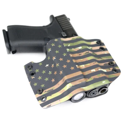 OWB Kydex Light Bearing Holster for Handguns with Baldr Mini - USA MULTICAM - Image 1 of 4