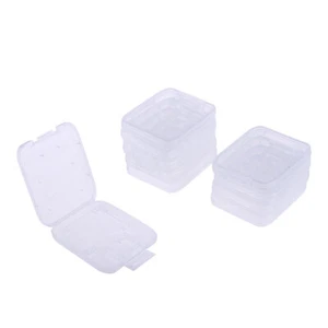 10Pcs Transparent SD TF CF Memory Card Storage Box Holder Box Protective Case*Q - Afbeelding 1 van 13