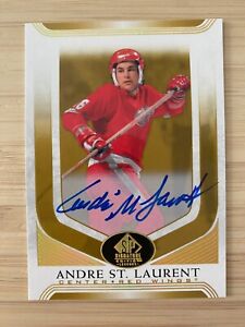 2020-21 UD SP Signature Edition Legends Hockey Andre St Laurent Auto Detroit NHL
