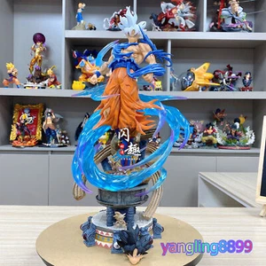 20" Son Goku Statue Ultra Instinct Ver. GK Figure W/ 2 Heads Fans Collect Decor - Picture 1 of 16